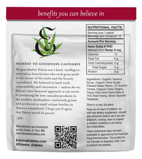 Black Cherry Slurricane - Indica – Delta 9 THC Fast Acting Gummies - back