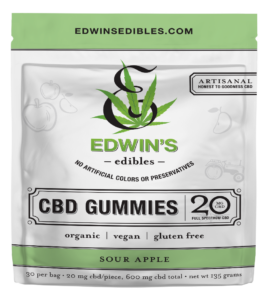 Sour Apple - Organic CBD Gummies from Edwin’s Edibles & Elixirs offer a tangy green apple flavor with the calming effects of organic CBD. Made from 100% organic ingredients and free from artificial additives, these vegan-friendly gummies provide a natural way to relax and enjoy a tasty treat.