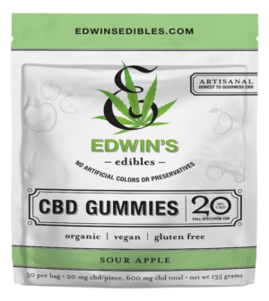 Sour Apple - Organic CBD Gummies from Edwin’s Edibles & Elixirs offer a tangy green apple flavor with the calming effects of organic CBD. Made from 100% organic ingredients and free from artificial additives, these vegan-friendly gummies provide a natural way to relax and enjoy a tasty treat.