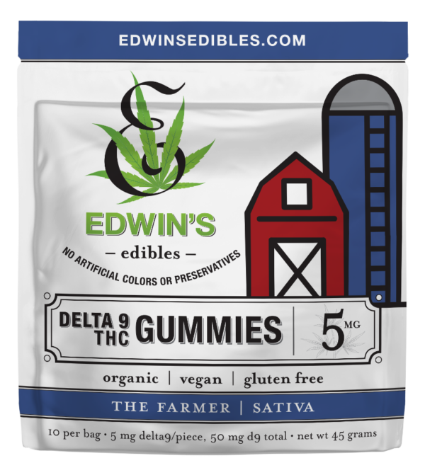 The Farmer - Sativa – Delta 9 THC Gummies by Edwin's Edibles & Elixirs. Sativa Strain Effects. Euphoria, focus and energy. Online Dispensary