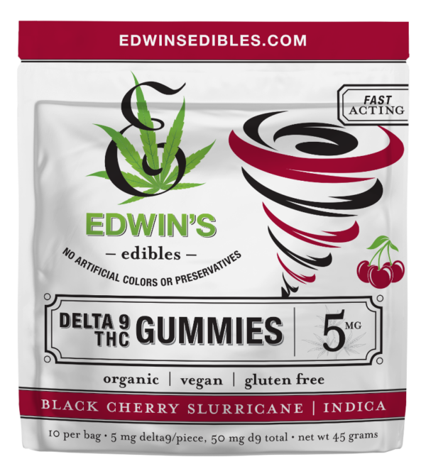 Black Cherry Slurricane - Indica – Delta 9 THC Fast Acting Gummies with Edwin's Edibles & Elixirs.