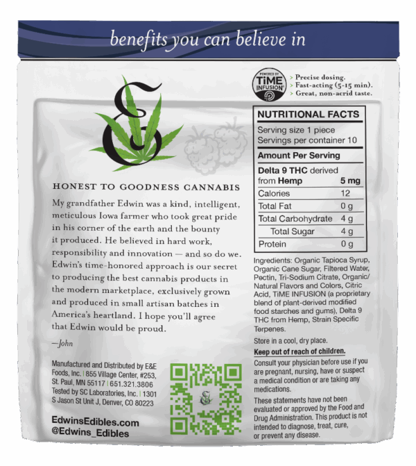 Blue Dream - Sativa - Delta 9 THC Fast Acting Gummies - 10mg - back