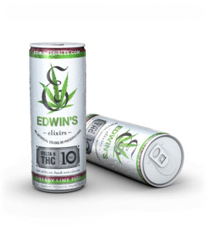 Cherry Lime Fizz THC Drinks - Edwin's Edibles & Elixirs - THC Beverages - THC Gummies - 10mg THC Gummies - Vegan Gummies - Gluten Free THC Gummies