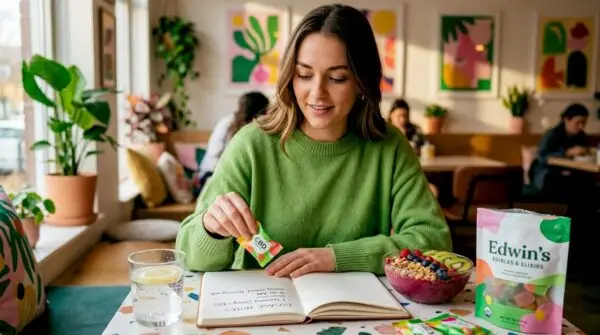 Person preparing to take edible in kitchen. How to Optimize Your Cannabis Edible Experience with Edwin's Edibles & Elixirs.