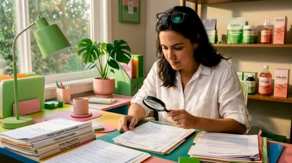 Compliance officer examining hemp certification document. Hemp Legality in 2025: What You Need to Know with Edwin's Edibles & Elixirs.